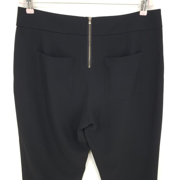 J. Crew City Fit Pleated Dress Pants 12 Tapered Leg Ankle High Rise Waist Black - Picture 5 of 8